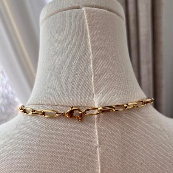 Gold Chain Necklace with Colorful Glass Charms - Picture 4 of 4